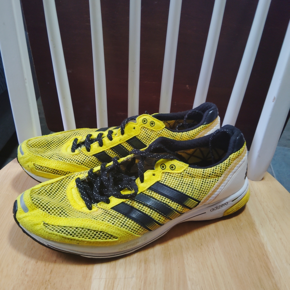Adidas Yellow and Black Running Shoes